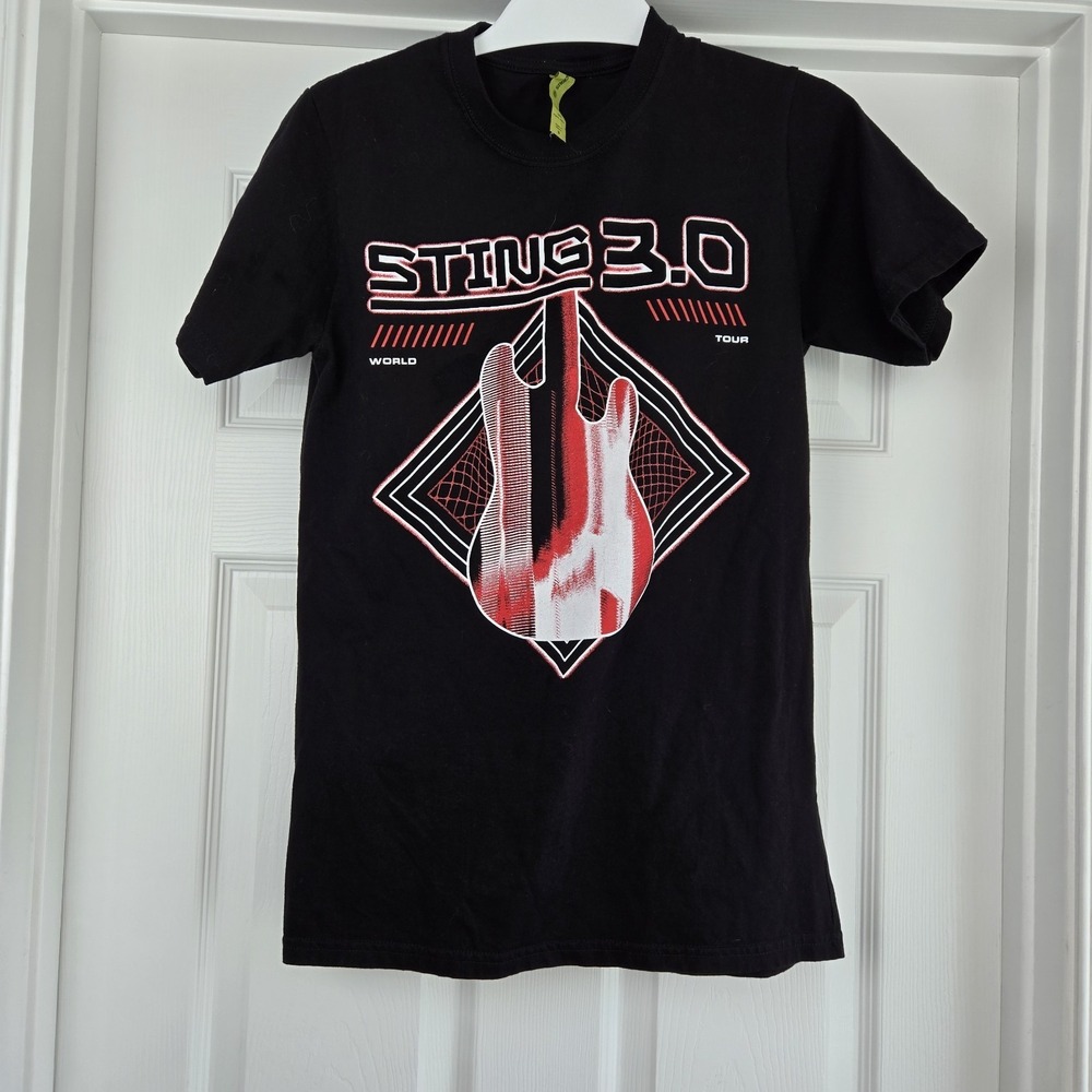 Sting 3.0 City Scape Bass Concert T-shirt World Tour Dates Size‎ S Black Cotton